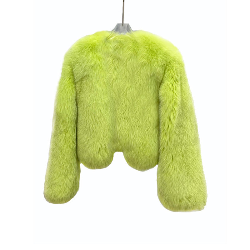 Designed Faux Fox Fur Warm Short Coats