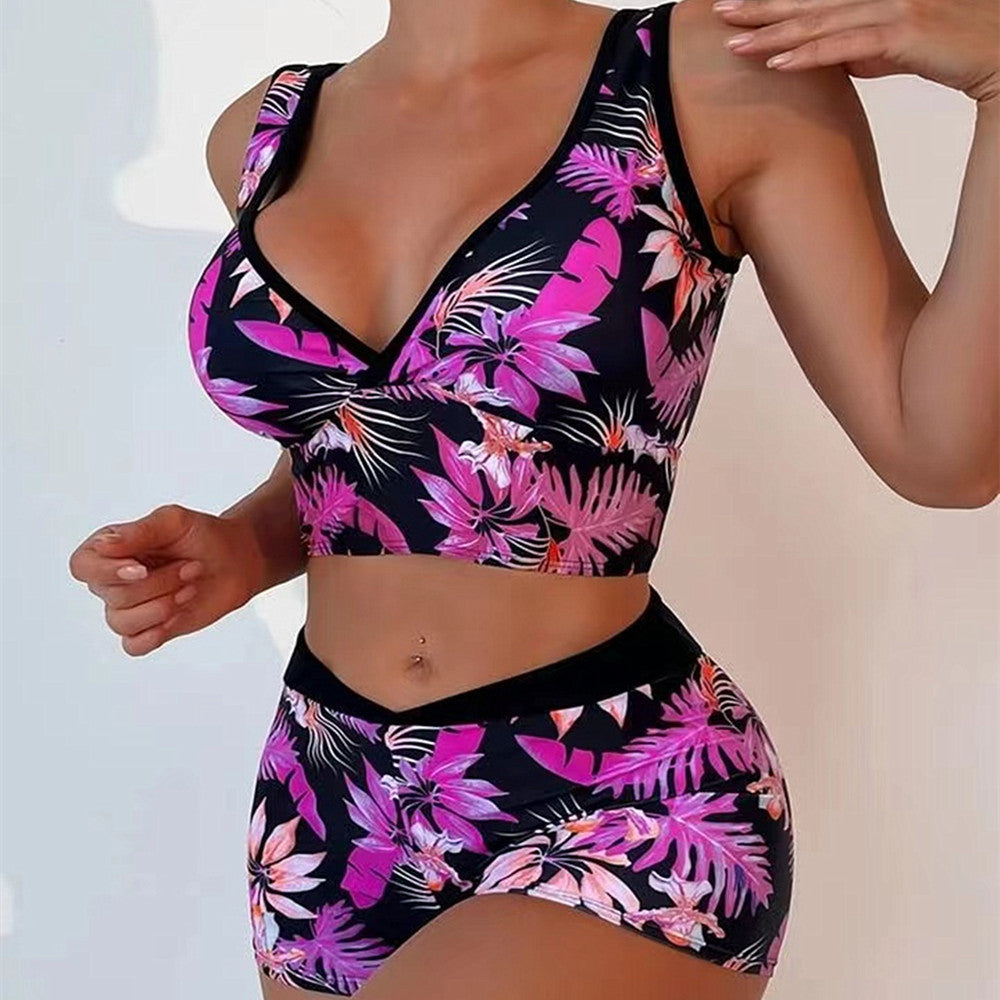 Sexy Floral Print  Summer Boxer Swimsuits