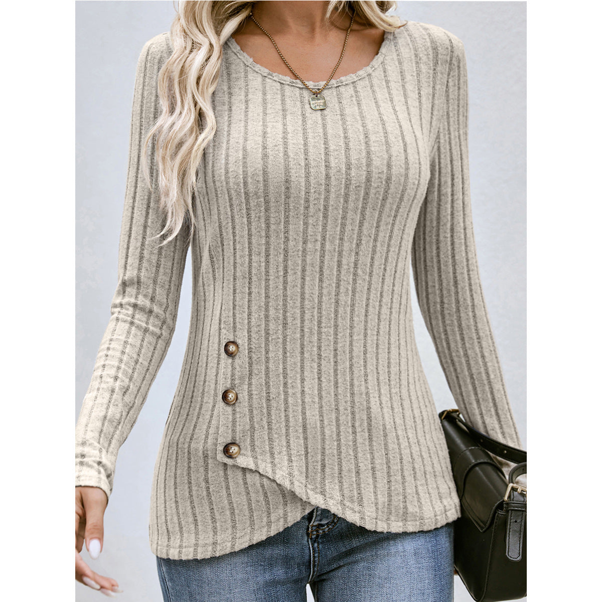 Fashion Round Neck Autumn Long Sleeves Shirts