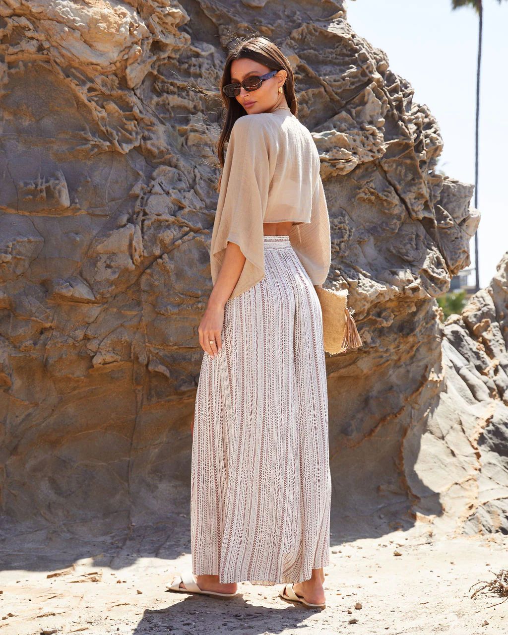 Summer Split Front Wide Legs Pants for Holiday