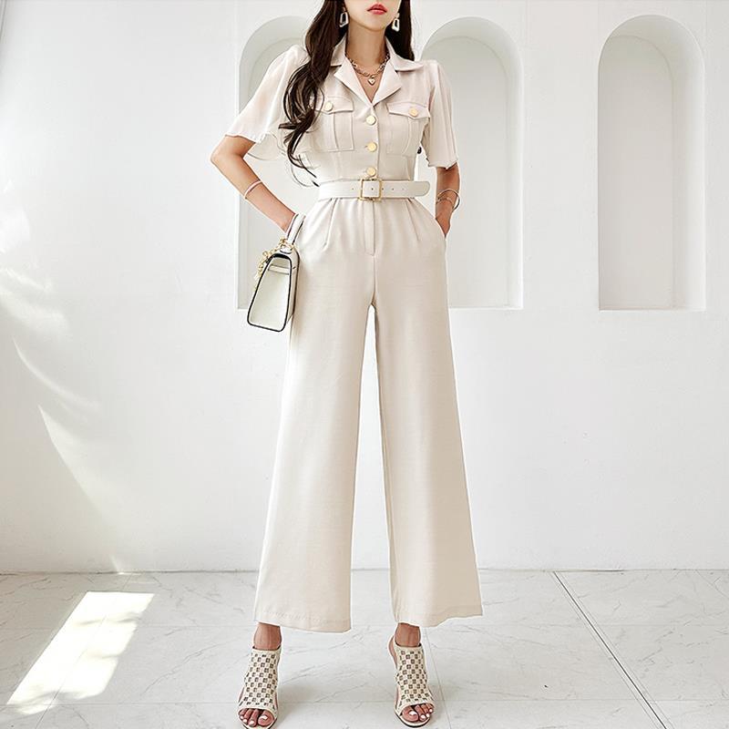 Elegant Summer OL JUMPSUITS WITH Belt