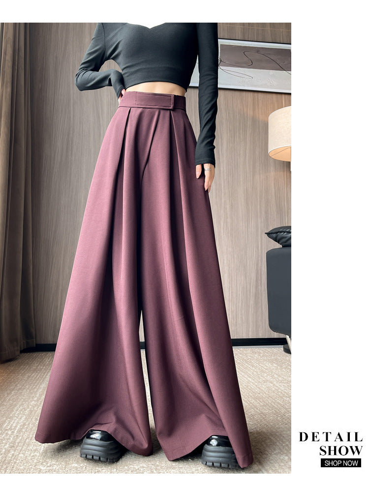 Casual High Waist Loose Wide Legs Straight Pants