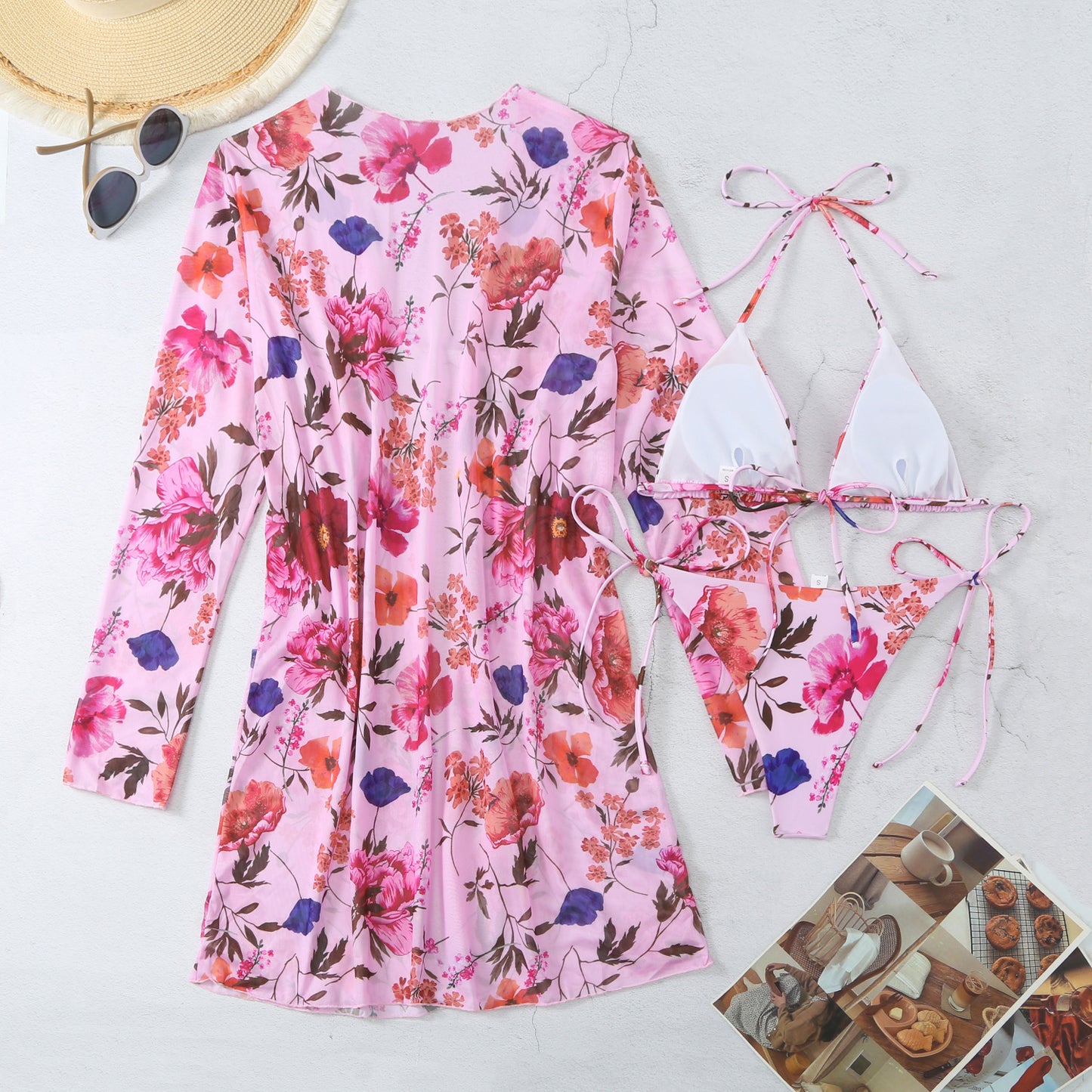 Casual Floral Summer 3pcs Women Swimsuits