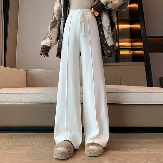 Casual Soft High Waist Winter Wide Legs Pants