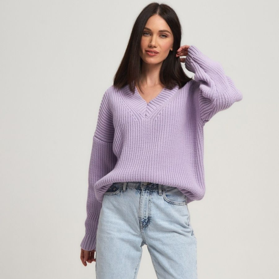 Casual V Neck Loose Knitted Sweaters