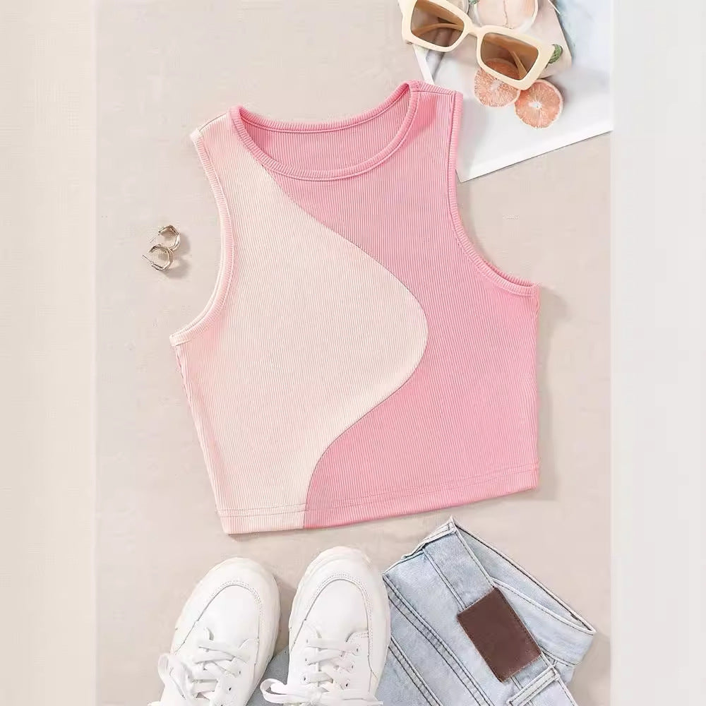 Sexy Round Neck Sleeveless Tank Tops