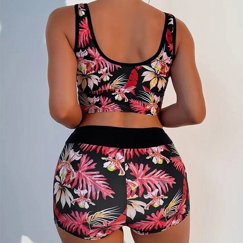 Sexy Floral Print  Summer Boxer Swimsuits