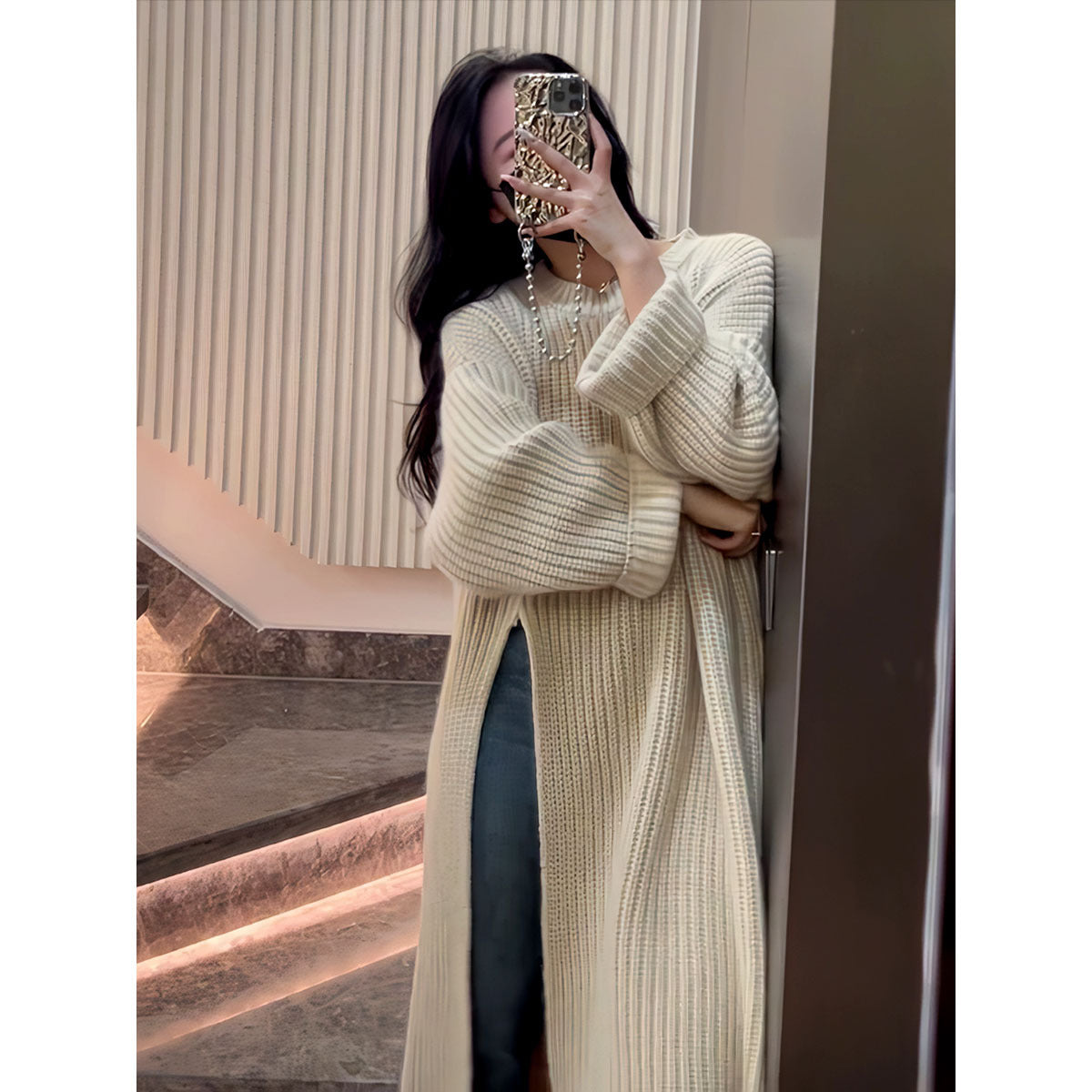 Fashion Designed Knitted Pullover Long Sweaters