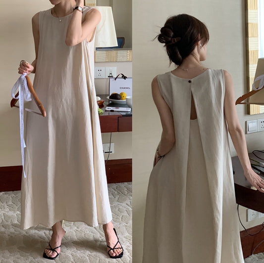 Casual Sleeveless Long Linen Dresses