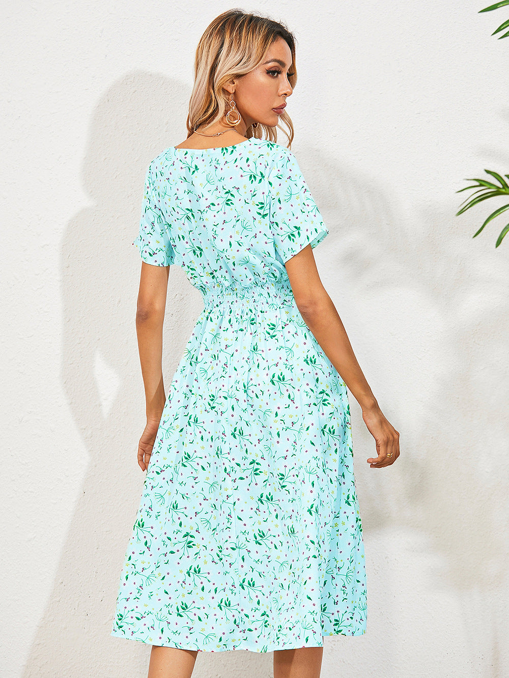 Summer Floral Print Short Sleeves Summer Daily Dresses