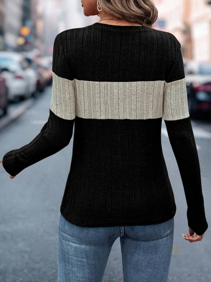 Sexy Round Neck Long Knitted Shirts