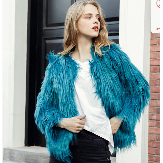 Fashion Faux Fur Plus Sizes Jacket Coats