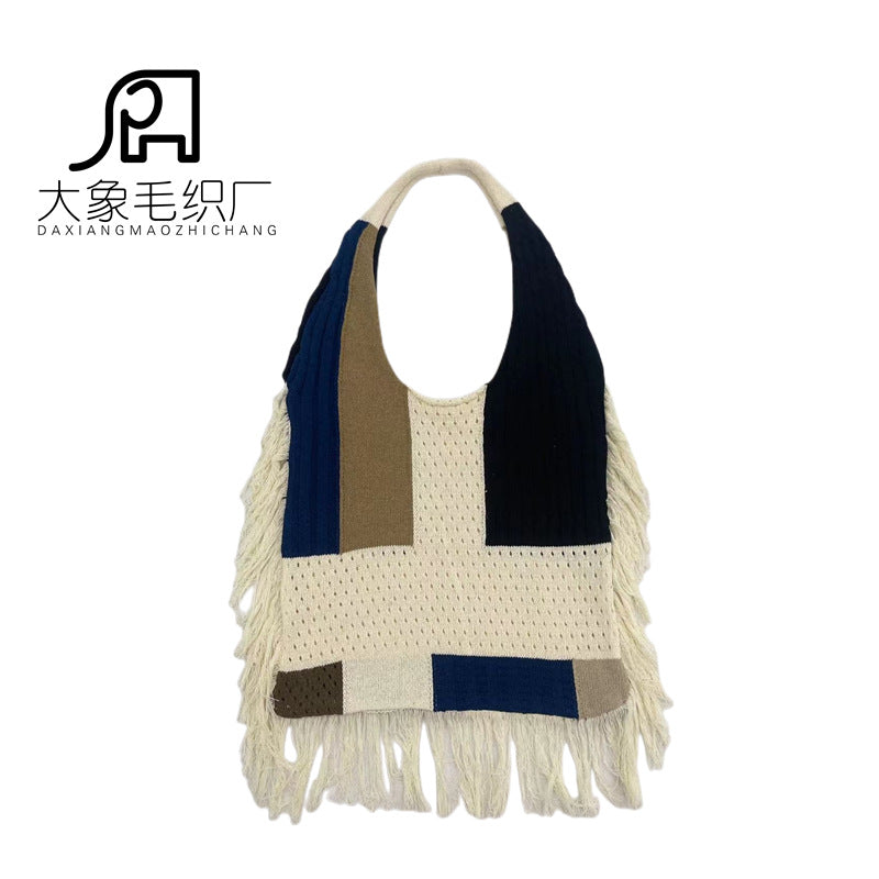 Vintage Tassels Knitted Shoulder Bags