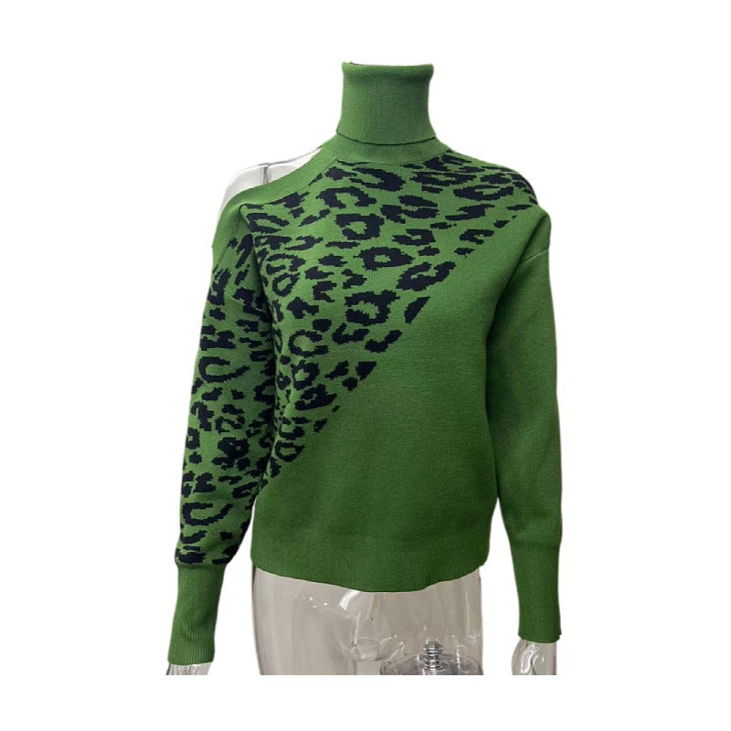 Casual Leopard Long Sleeves Knitted Sweaters