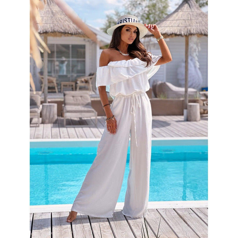 Sexy Off The Shoulder Slim Waist Jumpsuits