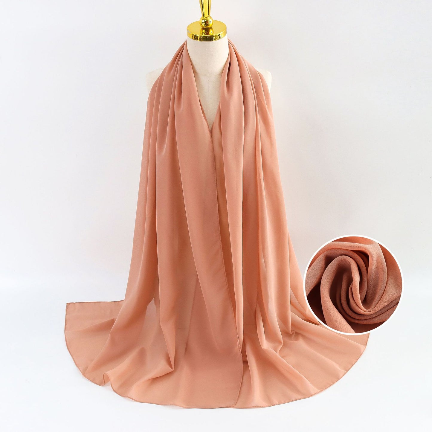 Women Pearl Chiffon Scarf Solid Color Bubble Towel Versatile Scarves