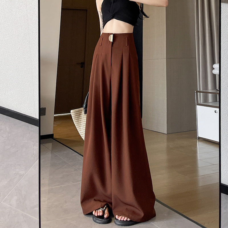 Casual High Waist Loose Long Straight Pants