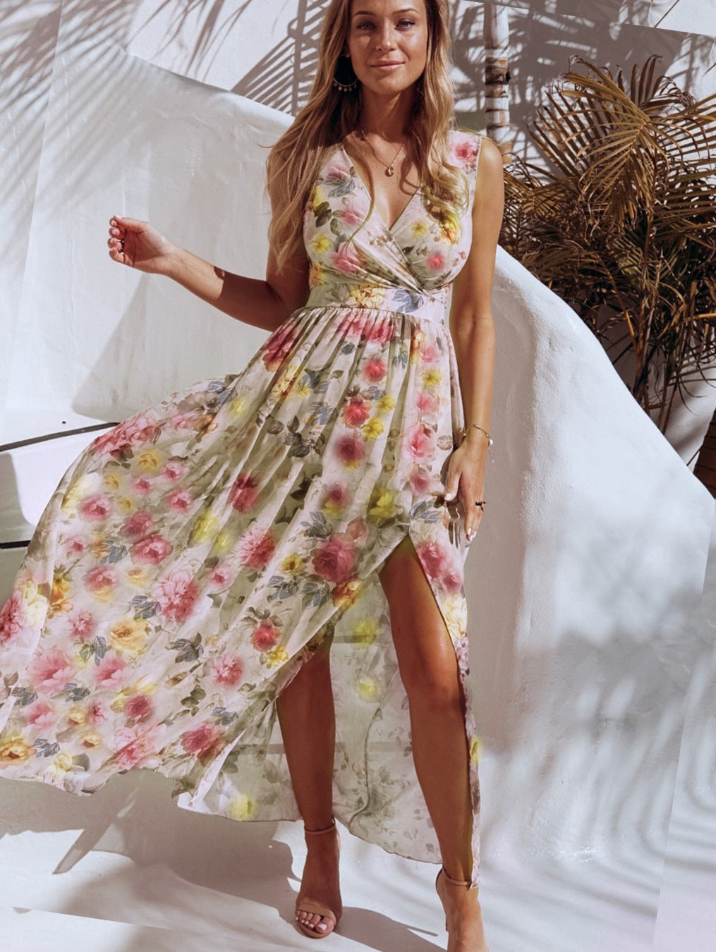 Leisure Chiffon Sleeveless Summer Long Dresses