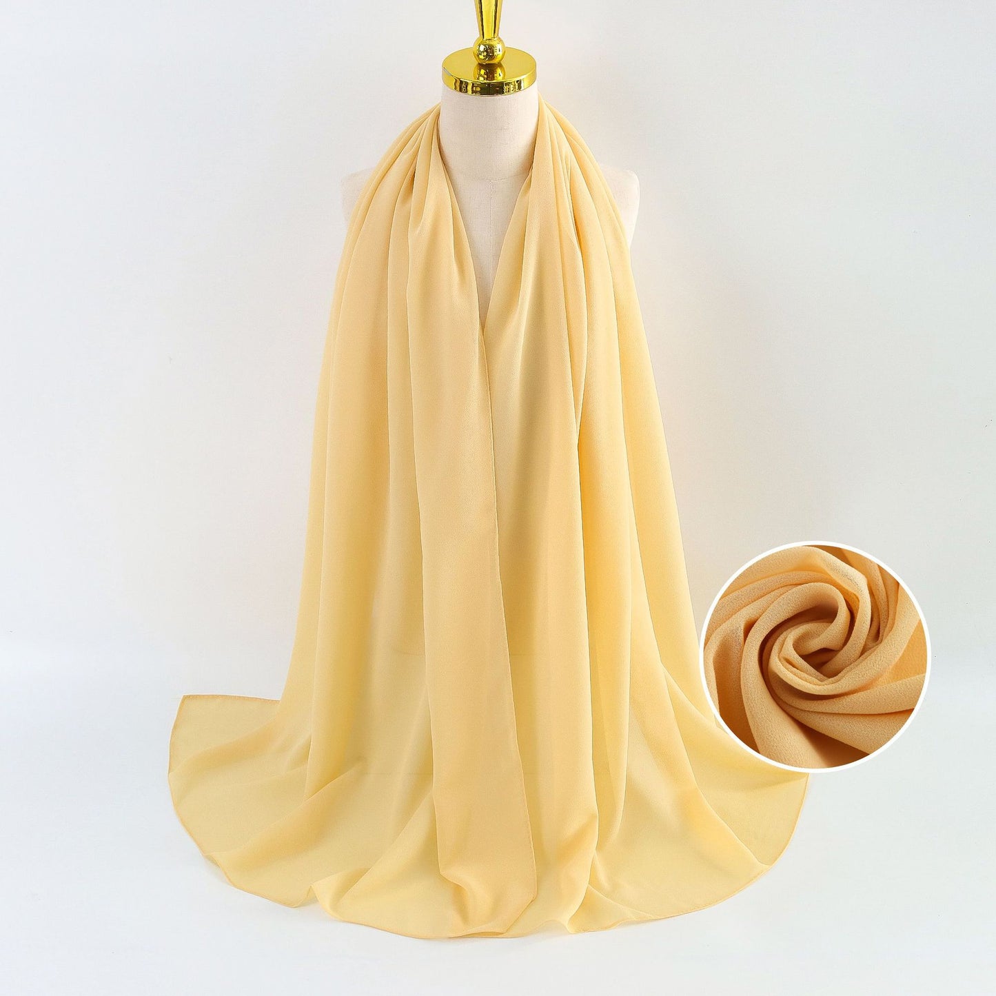 Women Pearl Chiffon Scarf Solid Color Bubble Towel Versatile Scarves