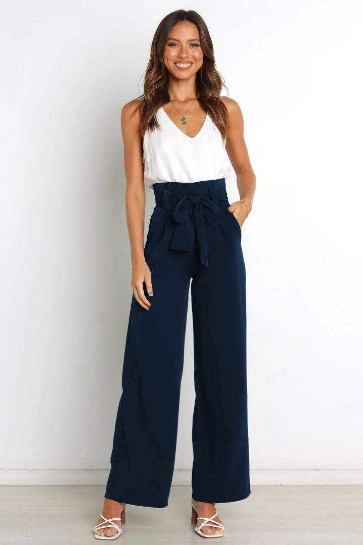 Elegant Office Lady Summer Wide Legs Pants