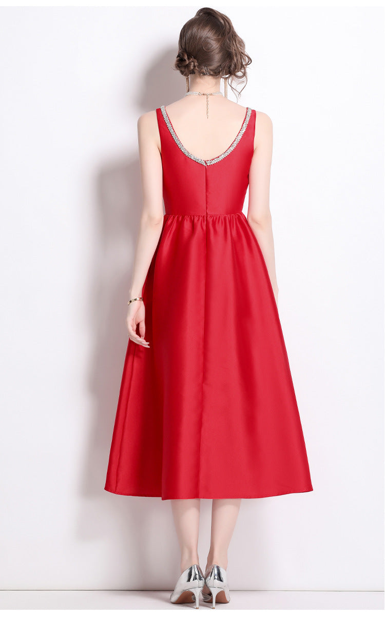 Elegant Square Neckline Sleeveless Dresses