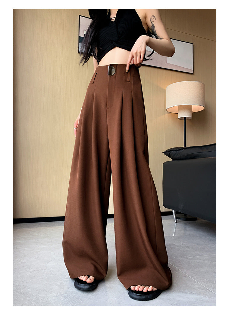 Casual High Waist Loose Long Straight Pants