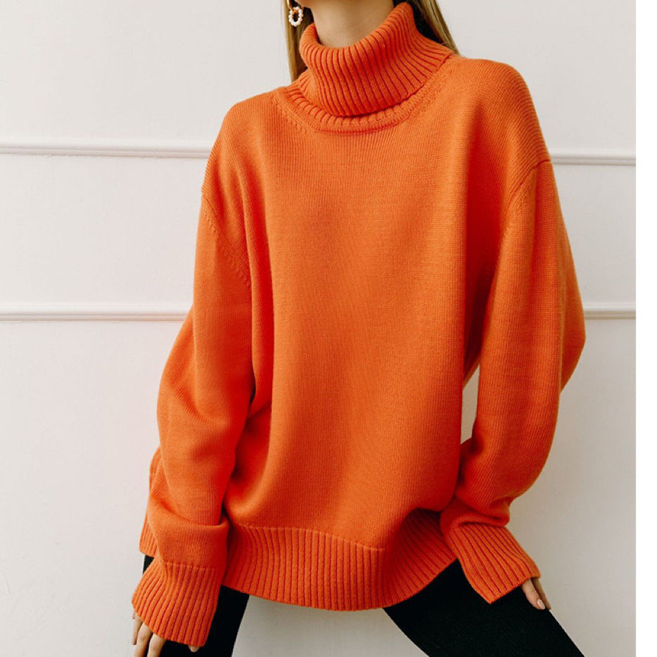 Fashion Turtleneck Knitted Loose Sweaters for Women