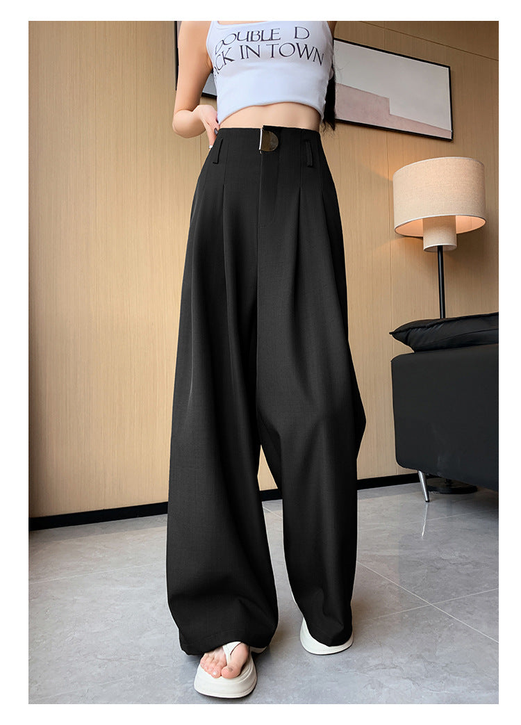 Casual High Waist Loose Long Straight Pants