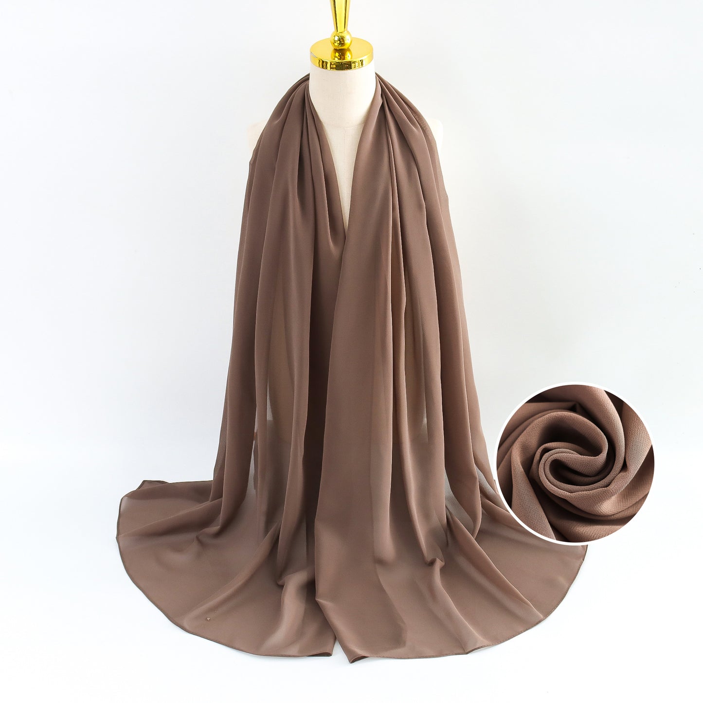 Women Pearl Chiffon Scarf Solid Color Bubble Towel Versatile Scarves