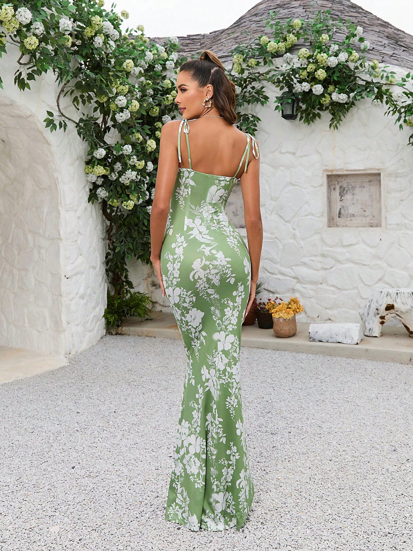 Sexy Floral Print Summer Long Sheath Dresses