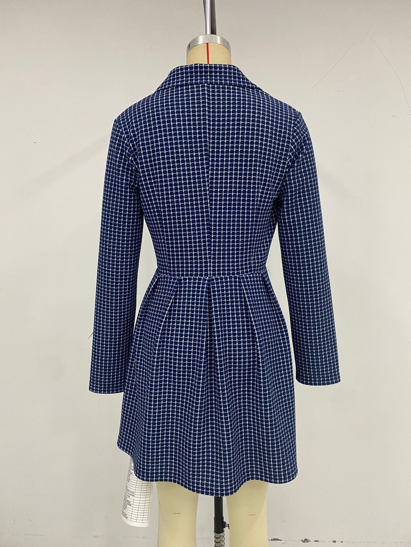 Fashion Plaid Winter Long Sleeves Dress Coats