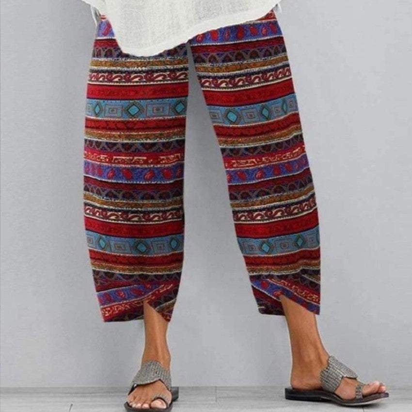 Casual Floral Print Summer Pants for Women