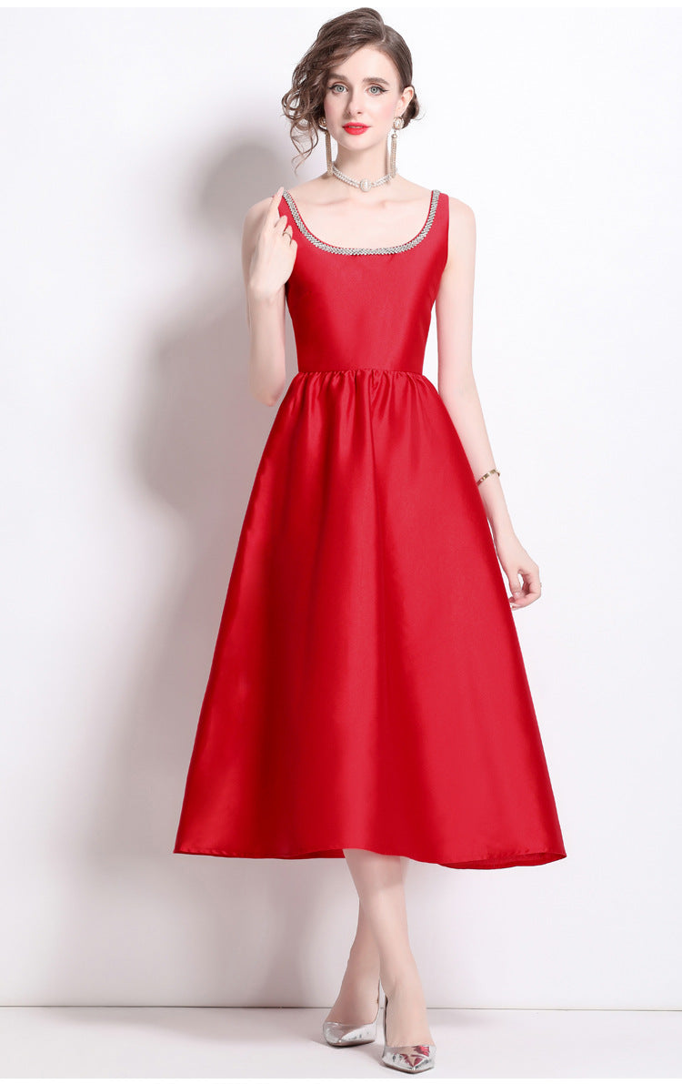 Elegant Square Neckline Sleeveless Dresses