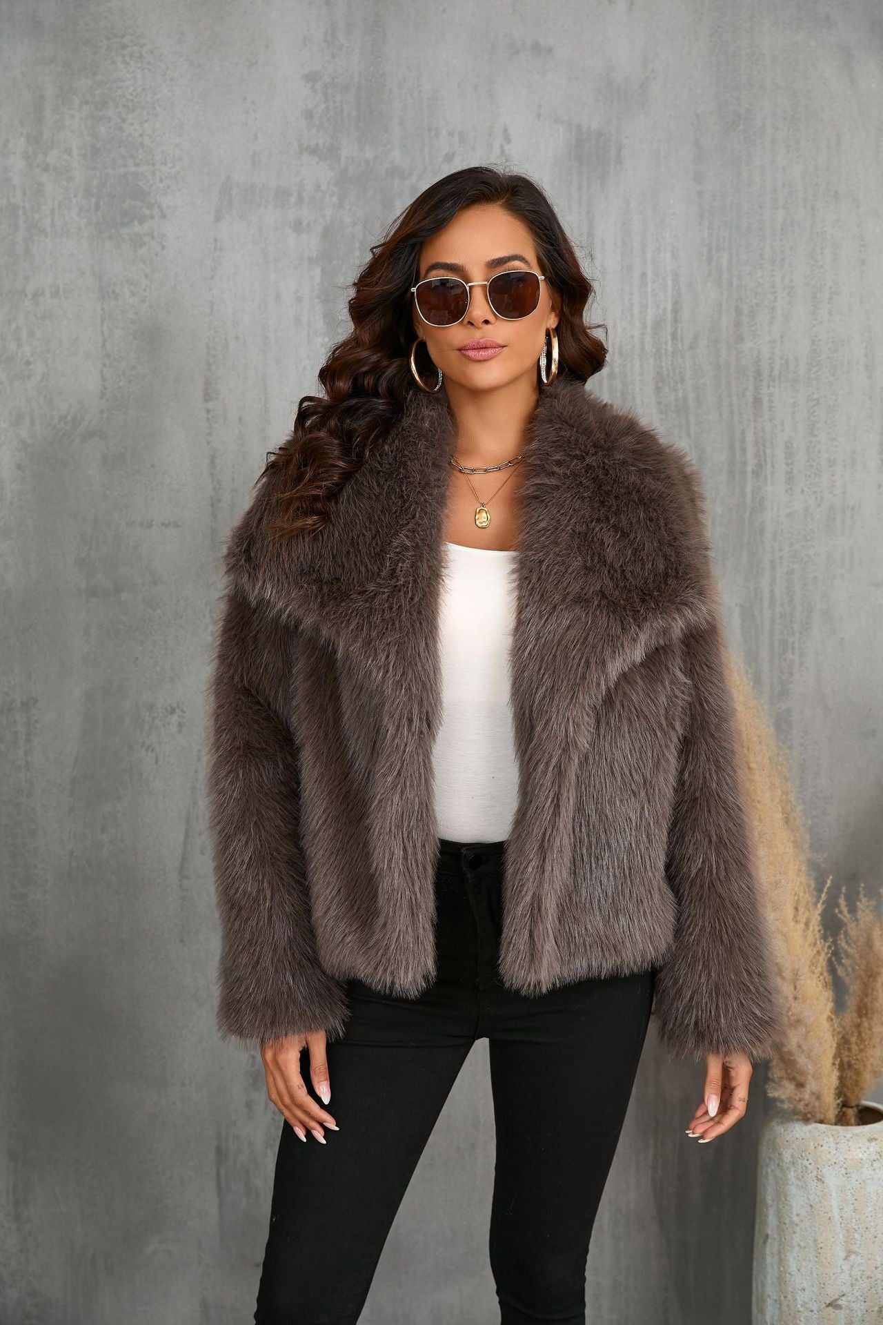 Women Faux Fur Short Overcoats