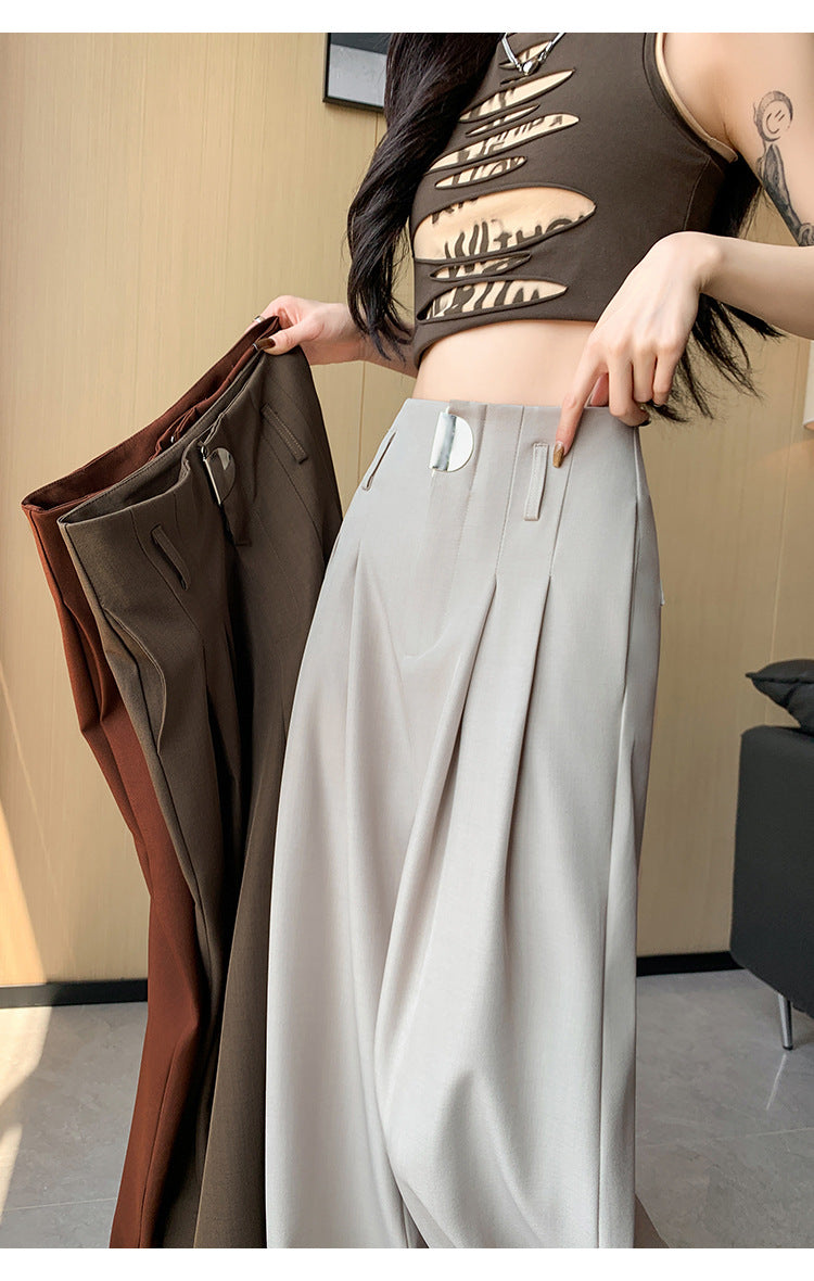 Casual High Waist Loose Long Straight Pants