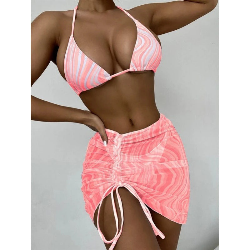 Sexy Striped 3pcs Bikini Swimsuits