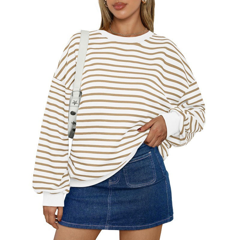 Casual Striped Long Sleeves Sports Hoodies