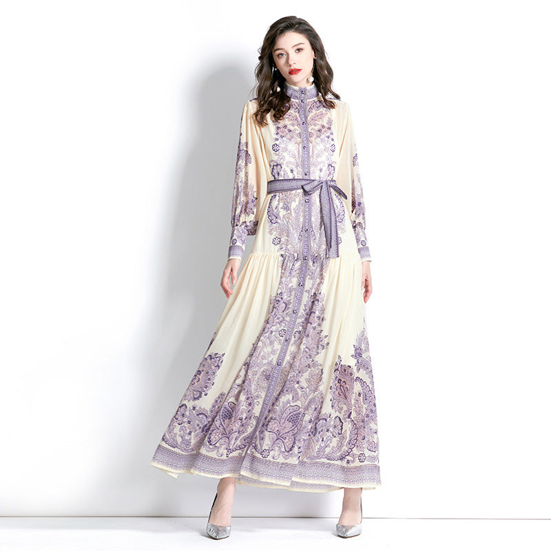 Women Purple Spring Long Dresses