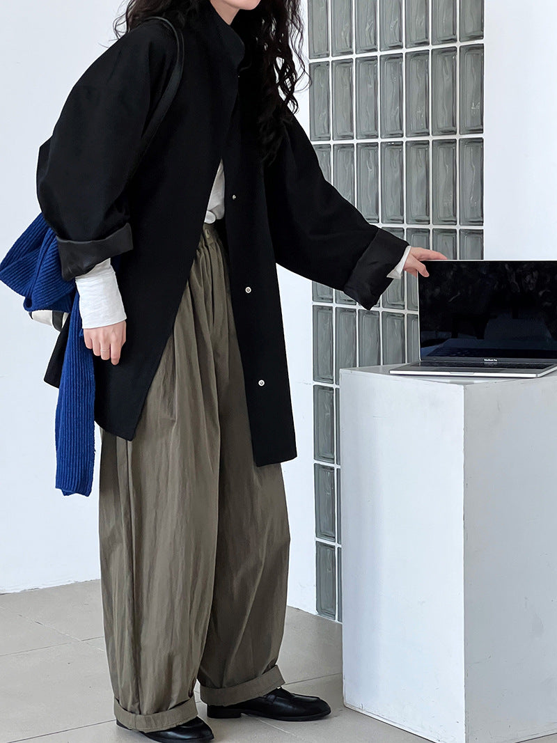 Fashion Stand Collar Oversize Coats