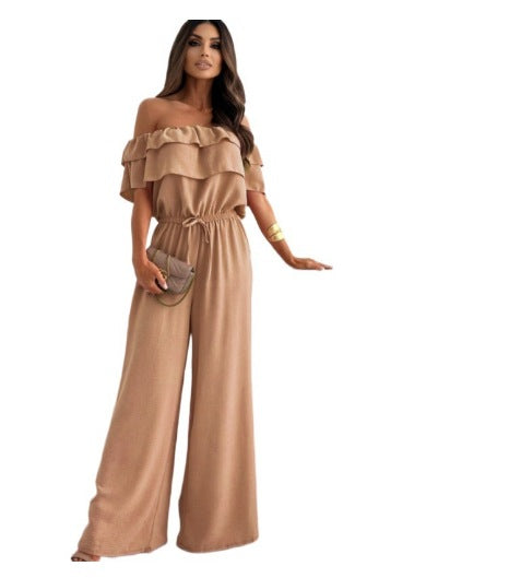 Sexy Off The Shoulder Slim Waist Jumpsuits