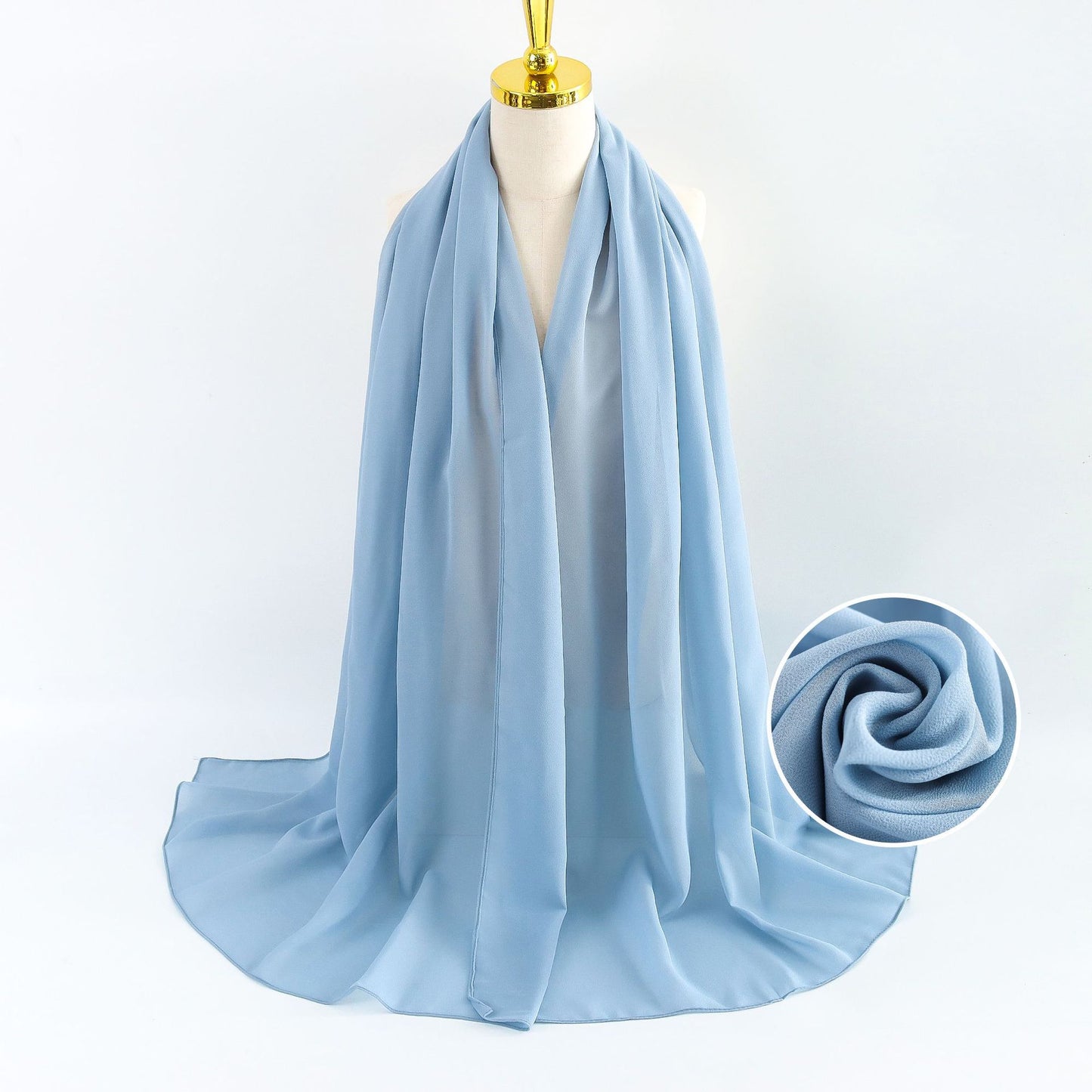 Women Pearl Chiffon Scarf Solid Color Bubble Towel Versatile Scarves