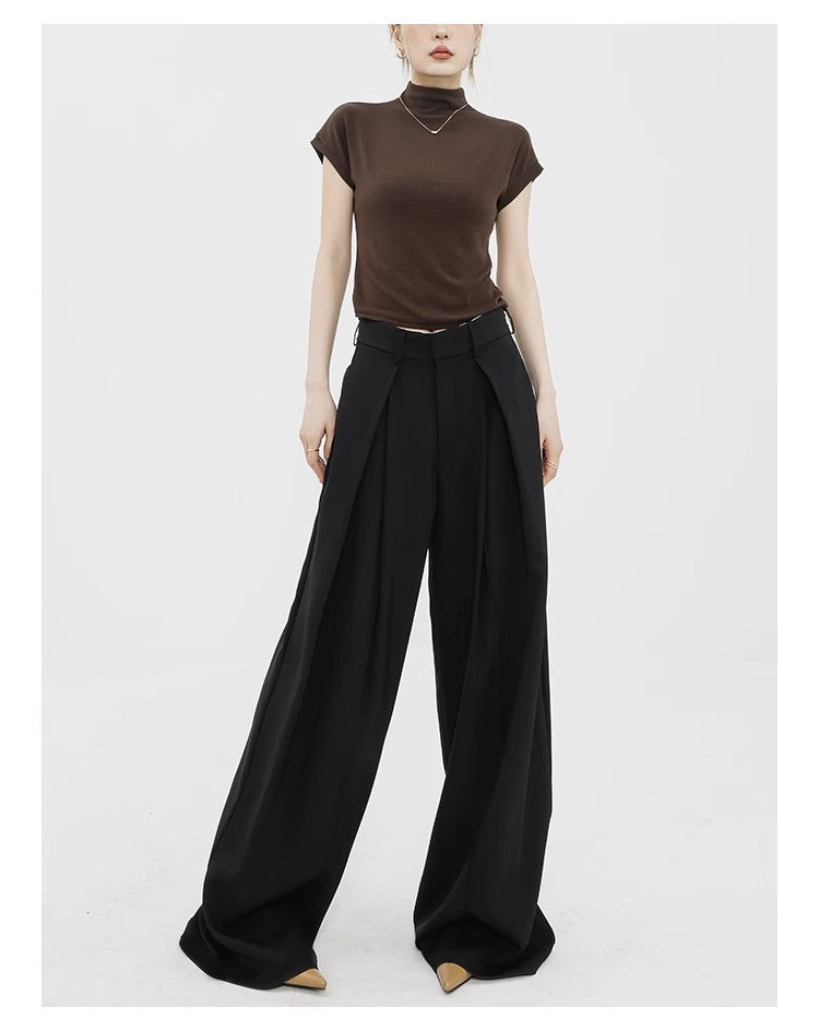 Casual High Waist Loose Wide Legs Pants