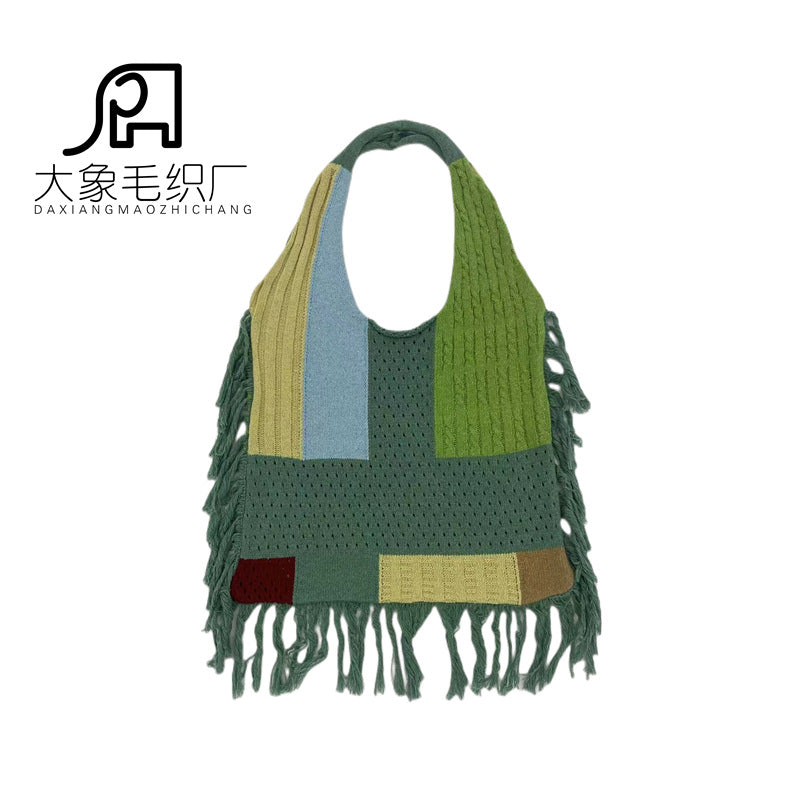 Vintage Tassels Knitted Shoulder Bags