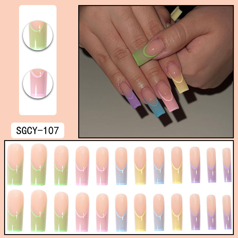 Fashion Gradient Color Extra Long Press on Nails