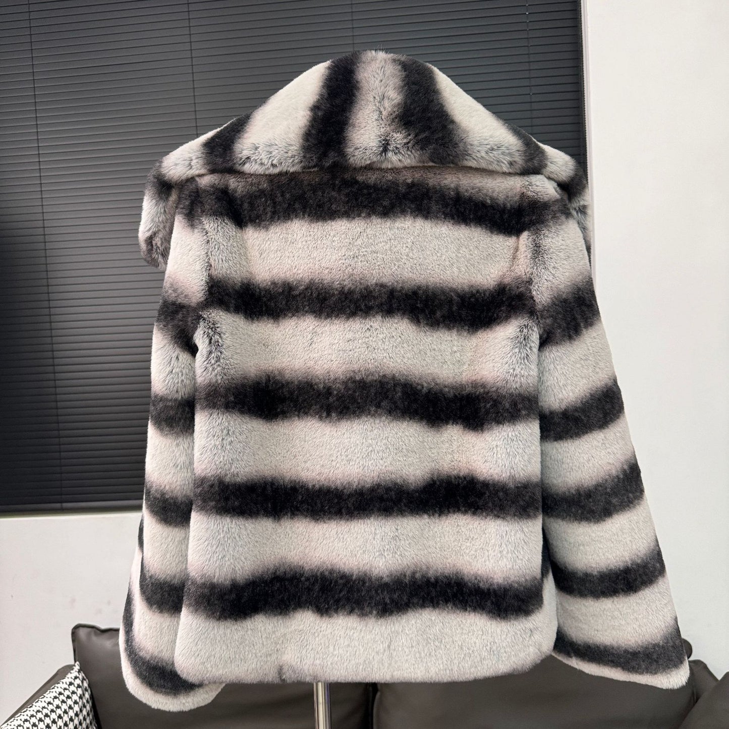 Fashion Faux Rex Rabbit Fur Warm Winter Overcoats