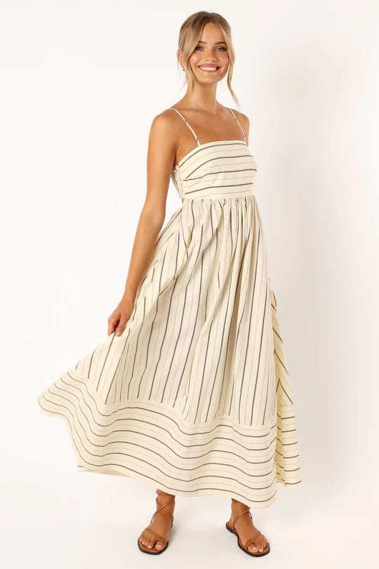 Casual Summer Striped Sleeveless Long Dresses
