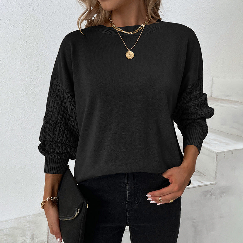 Fashion Round Neck Twist Knitted Pullover Sweaters