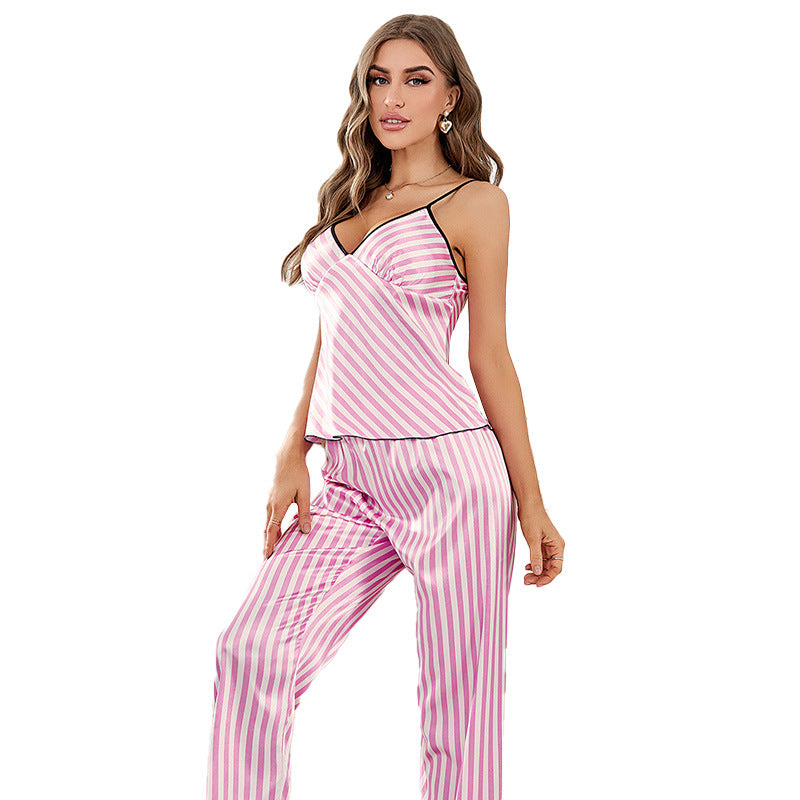 Summer Ice Silk Tank Tops & Pants Sleepwear