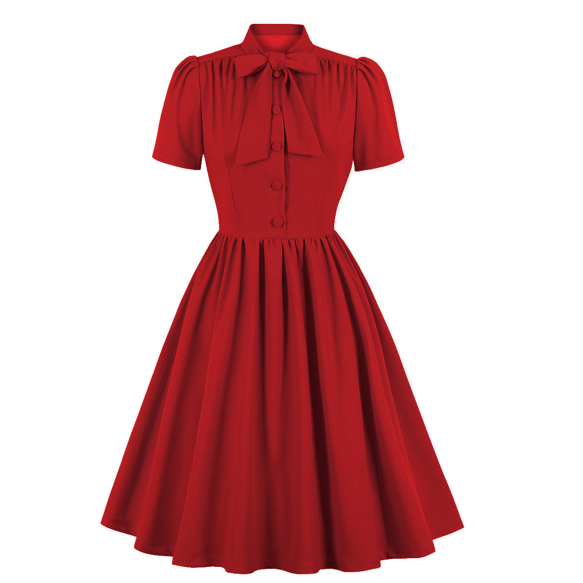 Classy Vintage A Line Women Dresses with Neck Bow