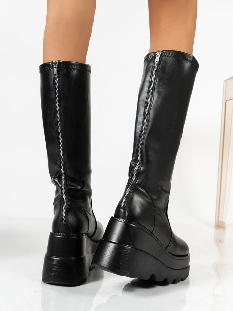 Gothic Motorcycle Women Knee High Boots